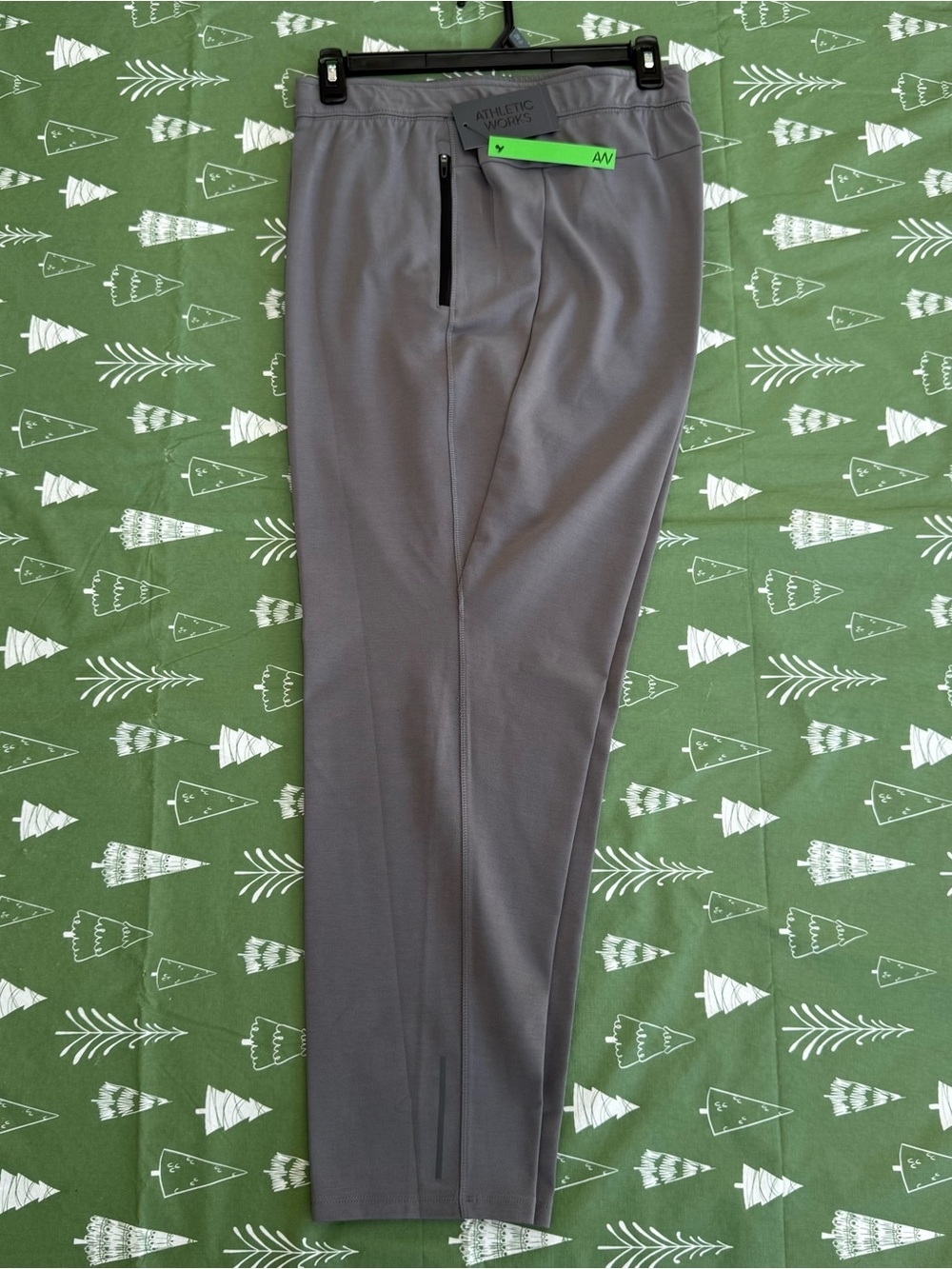 Athletic Works Men's 3XL Slim Knit Performance Pants Gray Zip Pockets Stretch